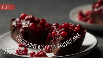 Čokoladni biskvit s brusnicama