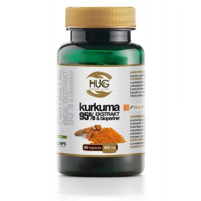 HUG Kurkuma 95% ekstrakt & BioPerine bočica sa 60 kapsula x 400 mg prodaja po povoljnoj cijeni 169.90 kn