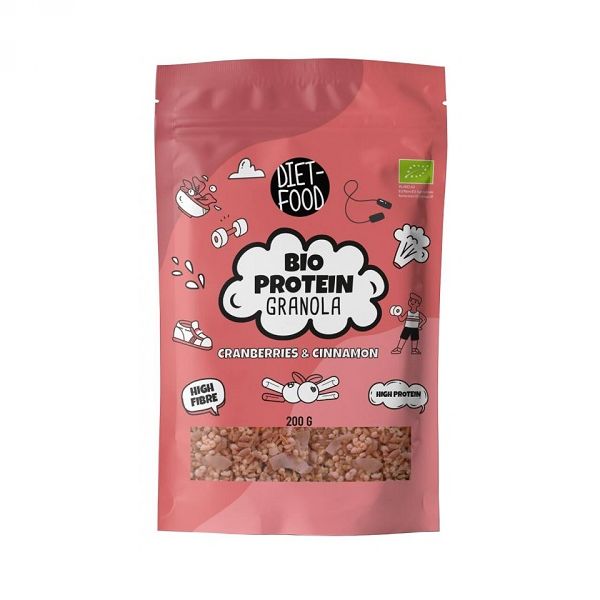 Prodaja DIET FOOD BIO PROTEIN GRANOLA S BRUSNICOM I CIMETOM,200g po povoljnoj cijeni